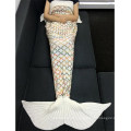 Mode Garn gestrickte bunte Raute Design Wärme Mermaid Tail Blanket